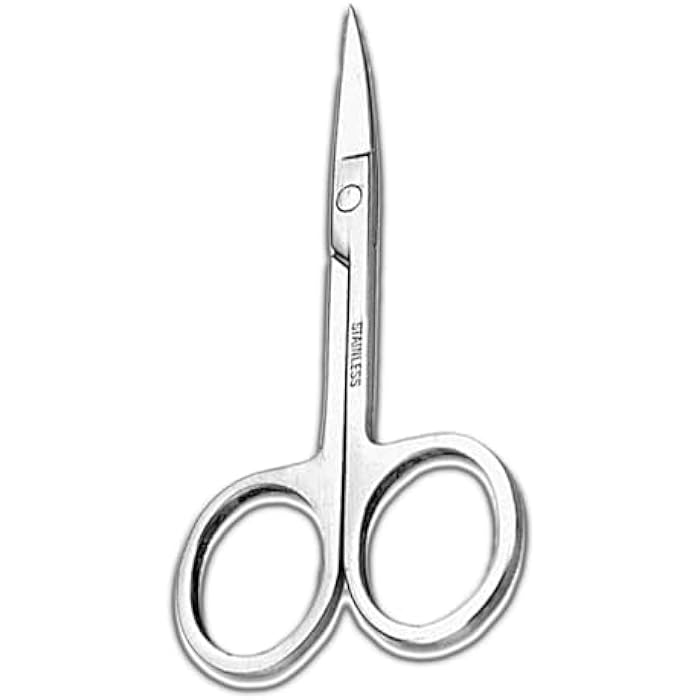 TEMPERIA Scissors for Eyebrow, Moustache, Nose Hair, Beard Cutting Trimming for Men & Women | Small Shaving & Grooming Scissor | Safety Curved Design & Premium Non Rusting Metal | 1 Eyebrow Scissor - Image 1